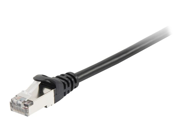 equip - Patch-Kabel - RJ-45 (M) zu RJ-45 (M) - 1 m - SFTP, PiMF - CAT 6a - geformt, verseilt - Schwarz