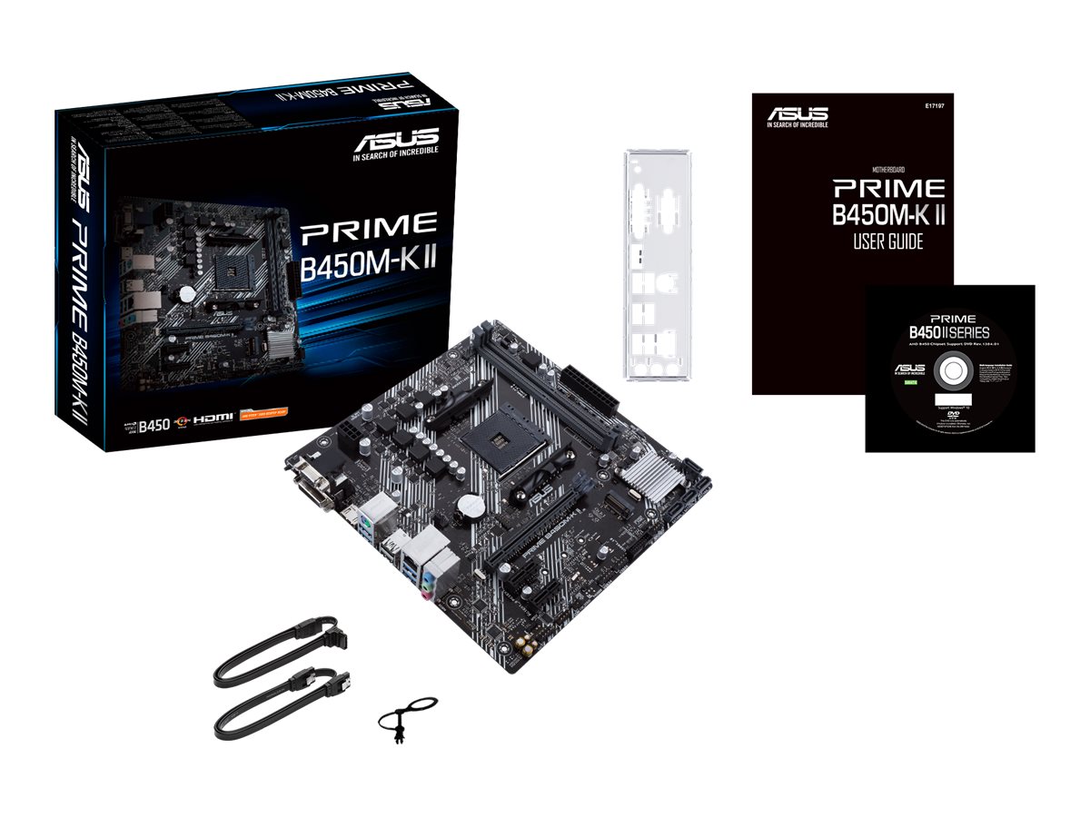 ASUS PRIME B450M-K II - Motherboard - micro ATX - Socket AM4 - AMD B450