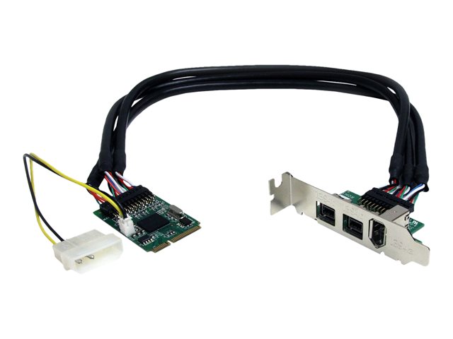 StarTech.com 3 Port 2b 1a 1394 Mini PCI Express FireWire-Kartenadapter - FireWire-Adapter - PCIe Mini Card - 2 Anschlüsse