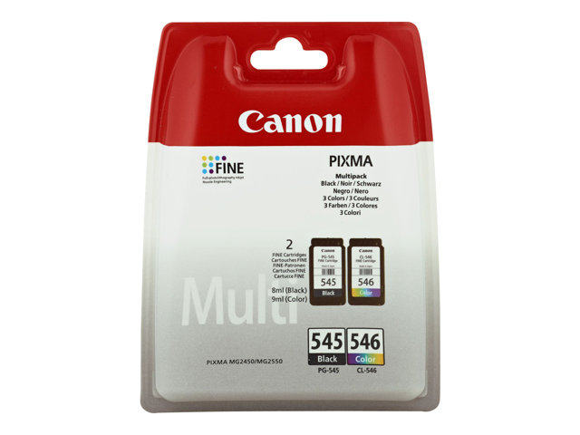 Canon PG-545 / CL-546 Multipack - 2er-Pack - Schwarz
Farbe (Cyan
Magenta
Gelb) - original - Tintenpatrone