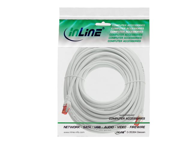 InLine - Patch-Kabel - RJ-45 (M) zu RJ-45 (M) - 7.5 m - SSTP-Kabel - CAT 6 - geformt - weiß