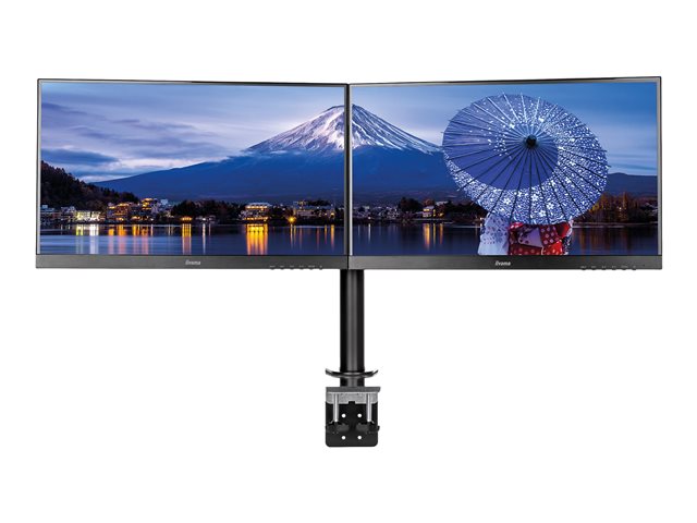 Iiyama DS1002C-B1 Befestigungskit - einstellbarer Arm - für 2 Monitore - Schwarz