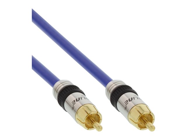 InLine Premium - Digitales Audio-Kabel (koaxial) - RCA männlich zu RCA männlich - 1 m - abgeschirmt - Blau