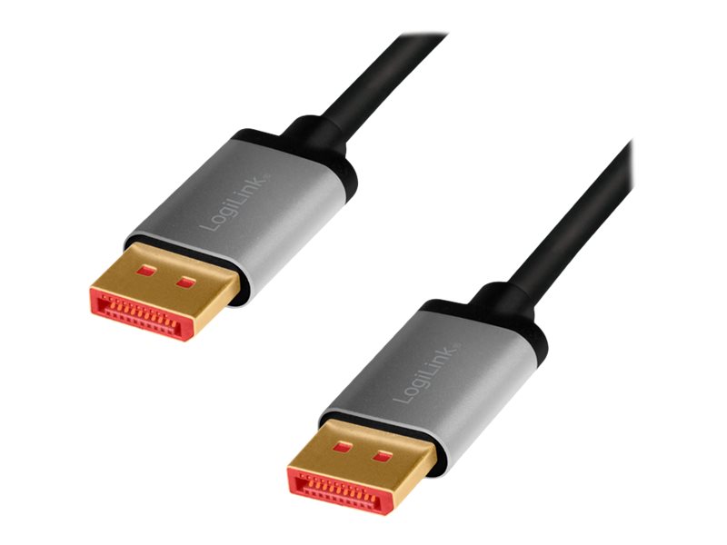 LogiLink - DisplayPort-Kabel - DisplayPort (M) zu DisplayPort (M) - DisplayPort 1.4 - 1 m - Dolby DTS-HD Master Audio-Unterstützung, Dolby TrueHD-Unterstützung, Support von 8K 60 Hz - Schwarz