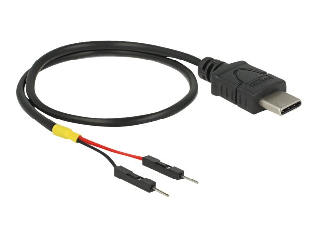 Delock - USB- / Stromkabel - 24 pin USB-C (M) zu 2-poliger USB-Header (M) getrennt - 30 cm - Schwarz
