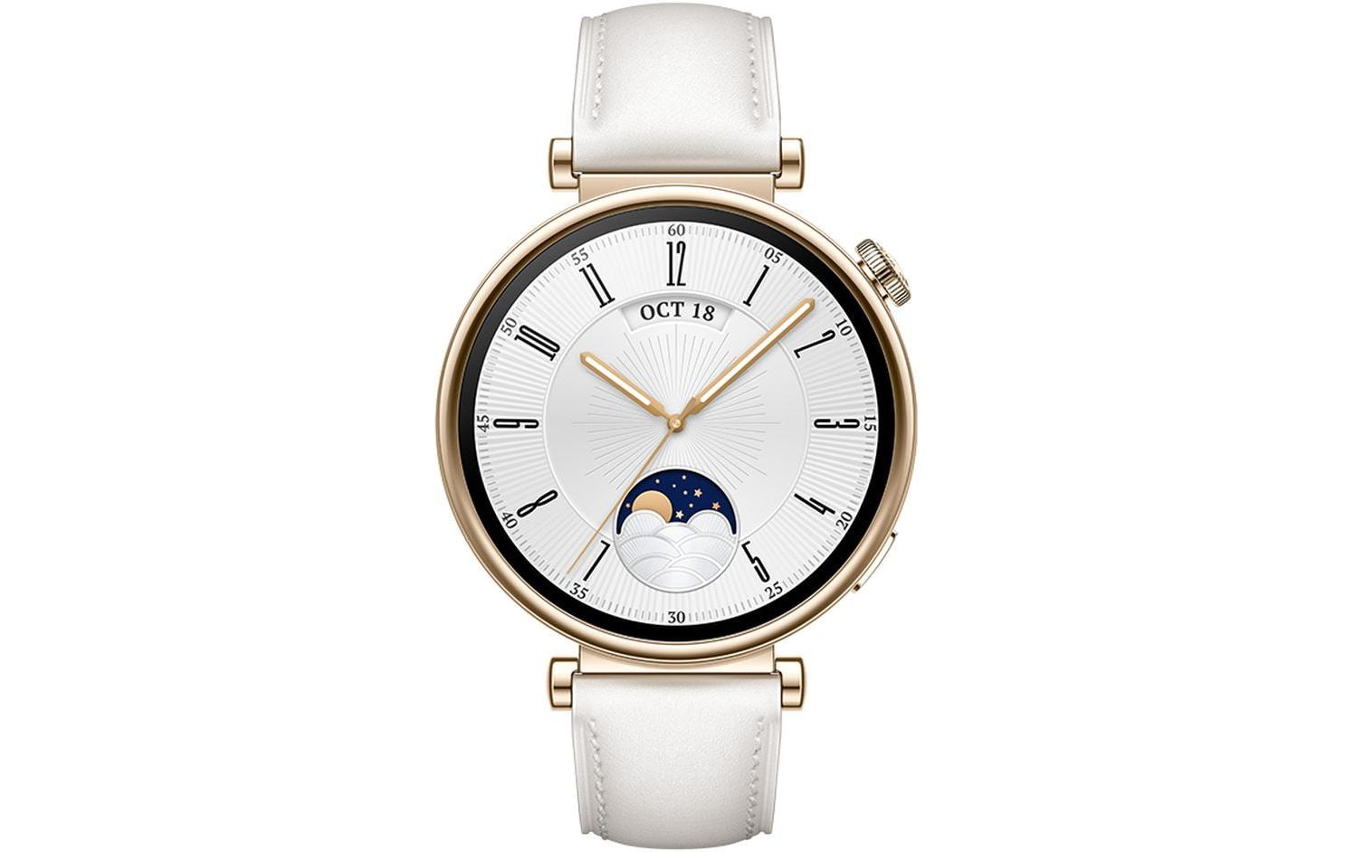 Huawei Watch GT 4 - Edelstahl - intelligente Uhr mit Riemen - weiß