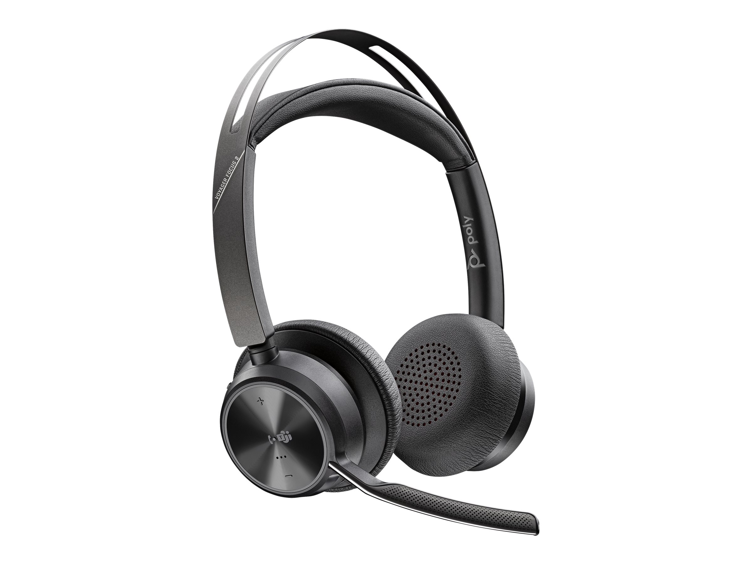 Poly Voyager Focus 2 UC - Headset - On-Ear - Bluetooth - kabellos, kabelgebunden - aktive Rauschunterdrückung - USB-A - mit Ladestation - Zertifiziert für Microsoft Teams