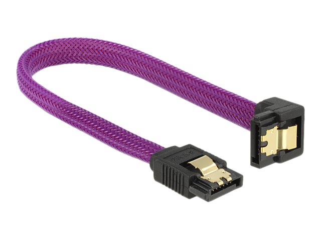 Delock Premium - SATA-Kabel - Serial ATA 150/300/600 - SATA (M) zu SATA (M) - 20 cm - 90° Stecker, eingerastet - lila