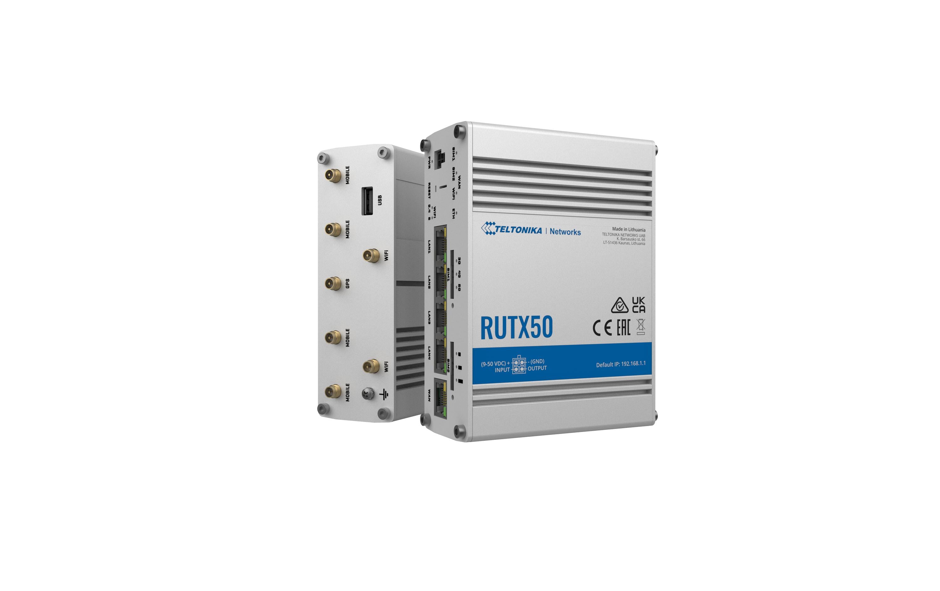 Teltonika LTE-Industrierouter RUTX50 5G, WiFi-5, 5x GE LAN
