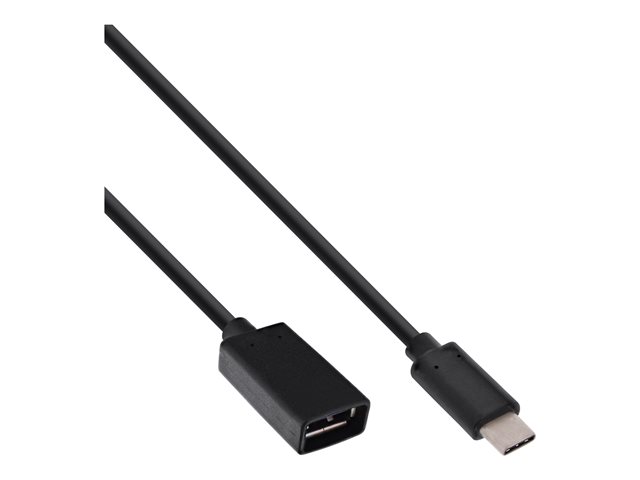 InLine - USB-Adapter - USB-C (M) bis USB Typ A (W) - USB 3.1 - 3 A - 15 cm - Schwarz