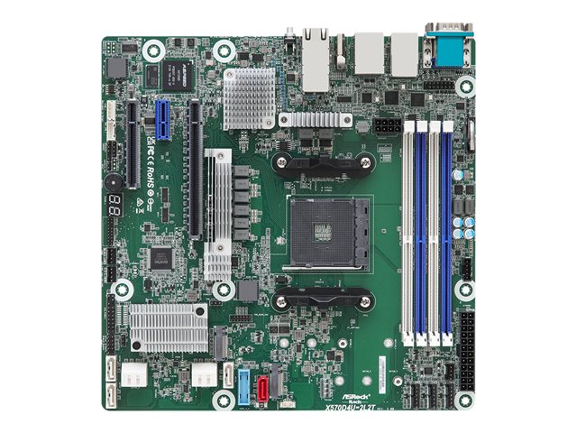 ASRock Mainboard X570D4U-2L2T/BCM micro-ATX Sockel AM4 Single
