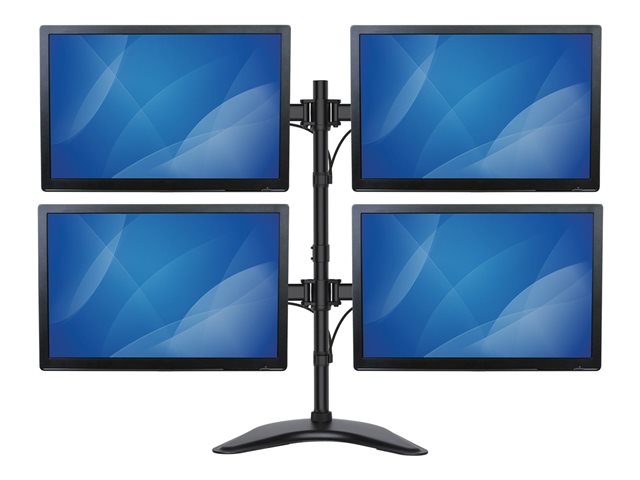 StarTech.com Vierfach-Monitorhalter - Schwenkbar - Verstellbarer 4 Monitorständer - Für VESA Monitore bis zu 27 Zoll (8 Kg) Aufstellung - für 4 Monitore - Schwarz