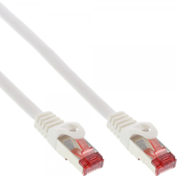 InLine - Patch-Kabel - RJ-45 (M) zu RJ-45 (M) - 7.5 m - SSTP-Kabel - CAT 6 - geformt - weiß