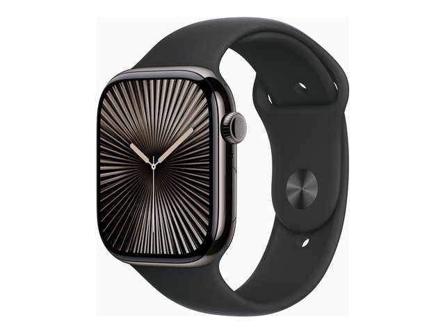 Apple Watch Series 10 GPS + Cellular 46mm Slate Titanium Case mit Black Sport Band - S/M (MWYD3QF/A)