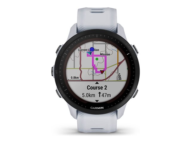 Garmin Forerunner 955 Solar Sportuhr mit Riemen - 32 GB - Steinweiß