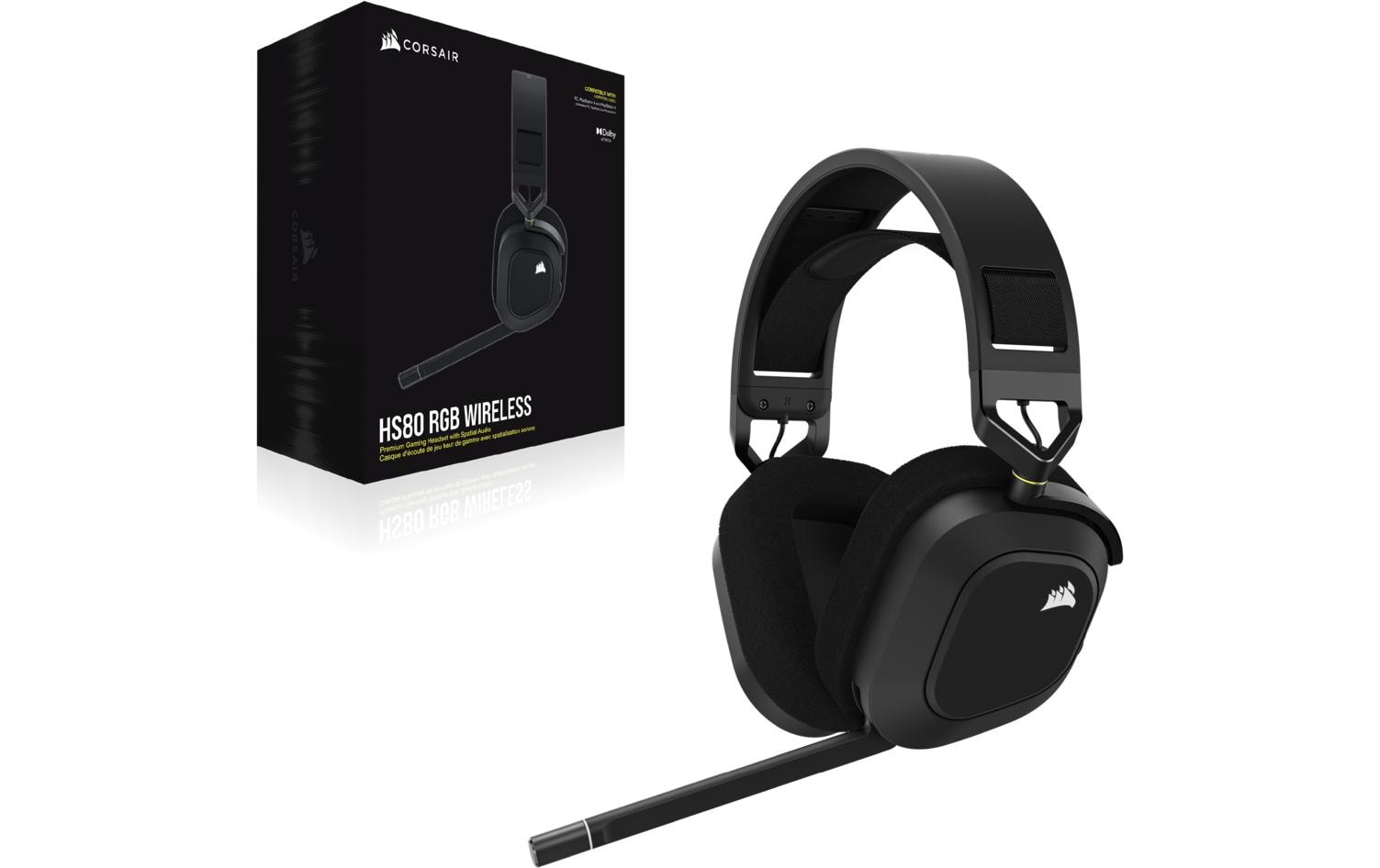 CORSAIR Gaming HS80 RGB - Headset - ohrumschließend - 2,4 GHz - kabellos - USB