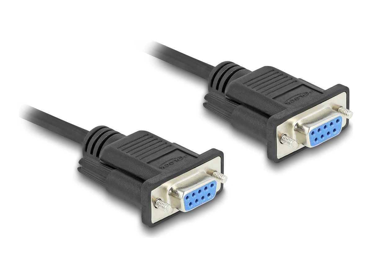Delock - Serielles RS-232-Kabel - DB-9 (W) schraubbar zu DB-9 (W) schraubbar - 3 m - 5 mm - Schwarz