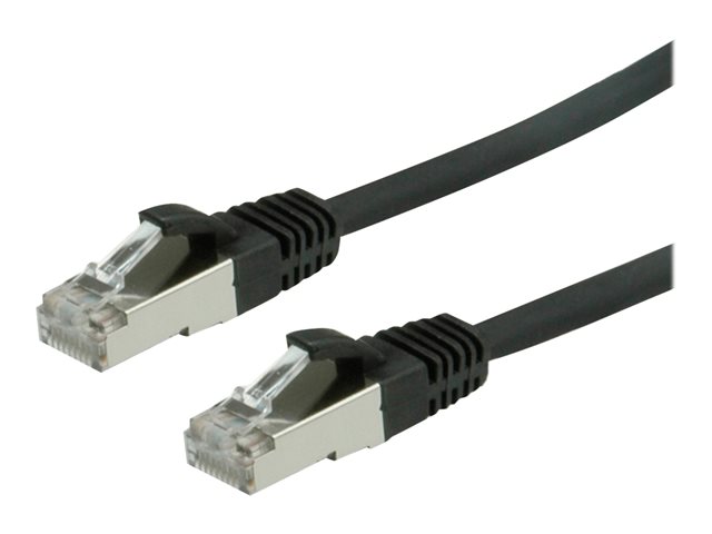 VALUE - Patch-Kabel - RJ-45 (M) zu RJ-45 (M) - 5 m - SFTP, PiMF - CAT 6e - halogenfrei, geformt, ohne Haken, verseilt - Schwarz