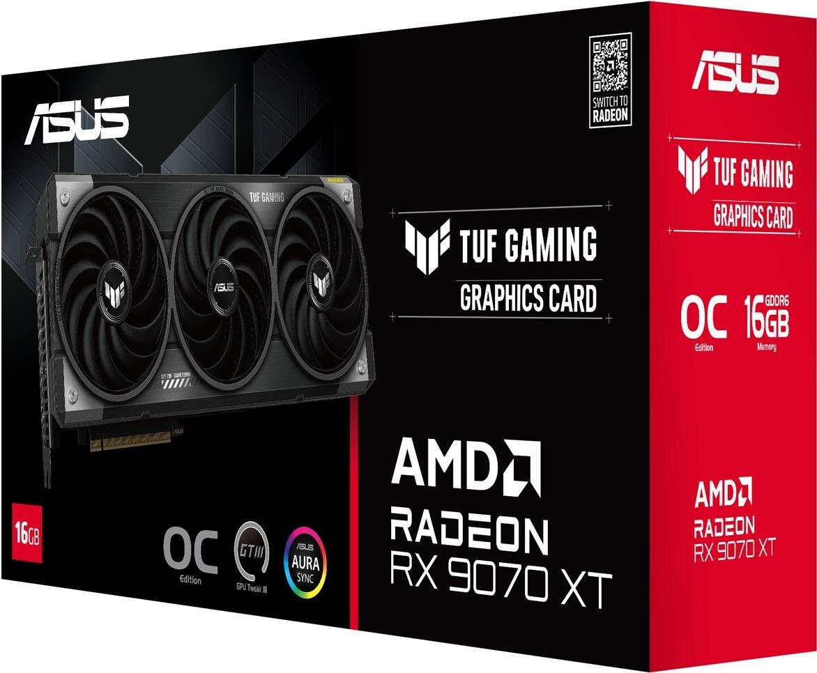 ASUS Tuf Gaming Tuf-Rx9070Xt-O16G-Gaming Radeon RX 9070 XT - Grafikkarte - PCI - 16.384 MB - GDDR6 - 1.660 MHz - 3.080 MHz - 256 Bit