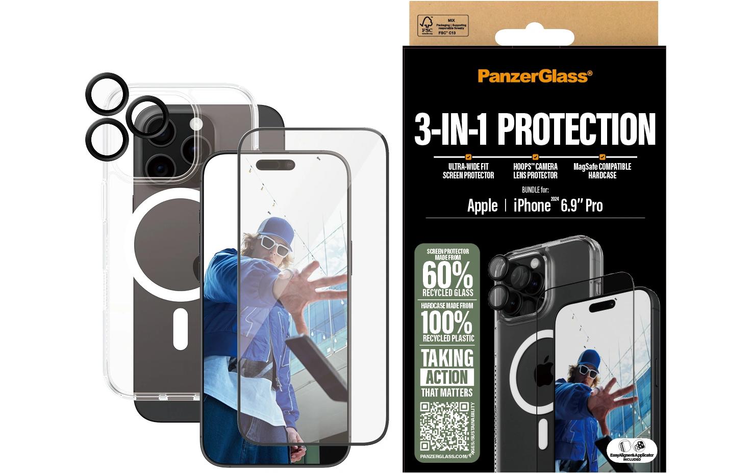 PanzerGlass 3-in-1 Protection iPhone 16 Pro Max - PanzerGlass 3-in-1 Protection Bundle iPhone 16 6.9Inch Pro
