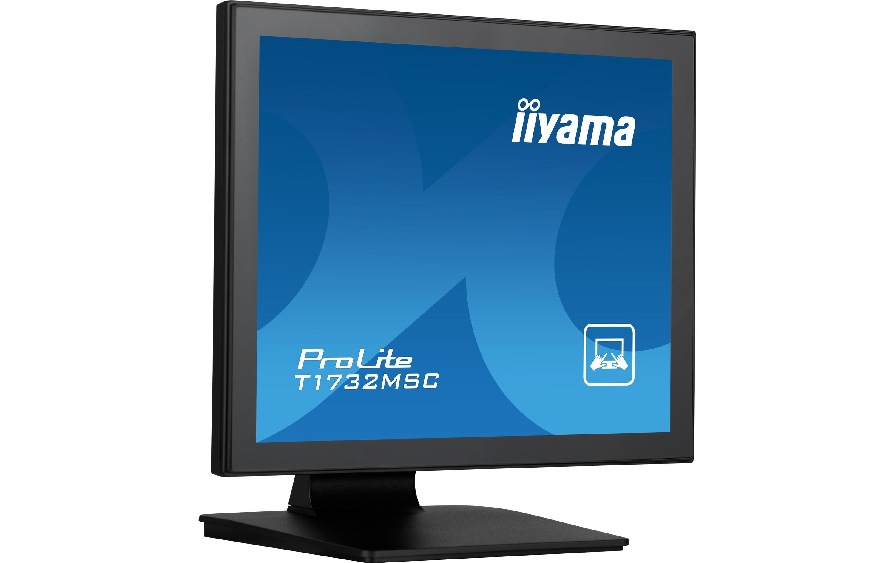 iiyama ProLite T1732MSC-B1S - LCD-Monitor - 43.2 cm (17") - Touchscreen - 1280 x 1024 - TN - 250 cd/m² - 1000:1 - 5 ms - HDMI, VGA, DisplayPort - Lautsprecher - Schwarz, Matte