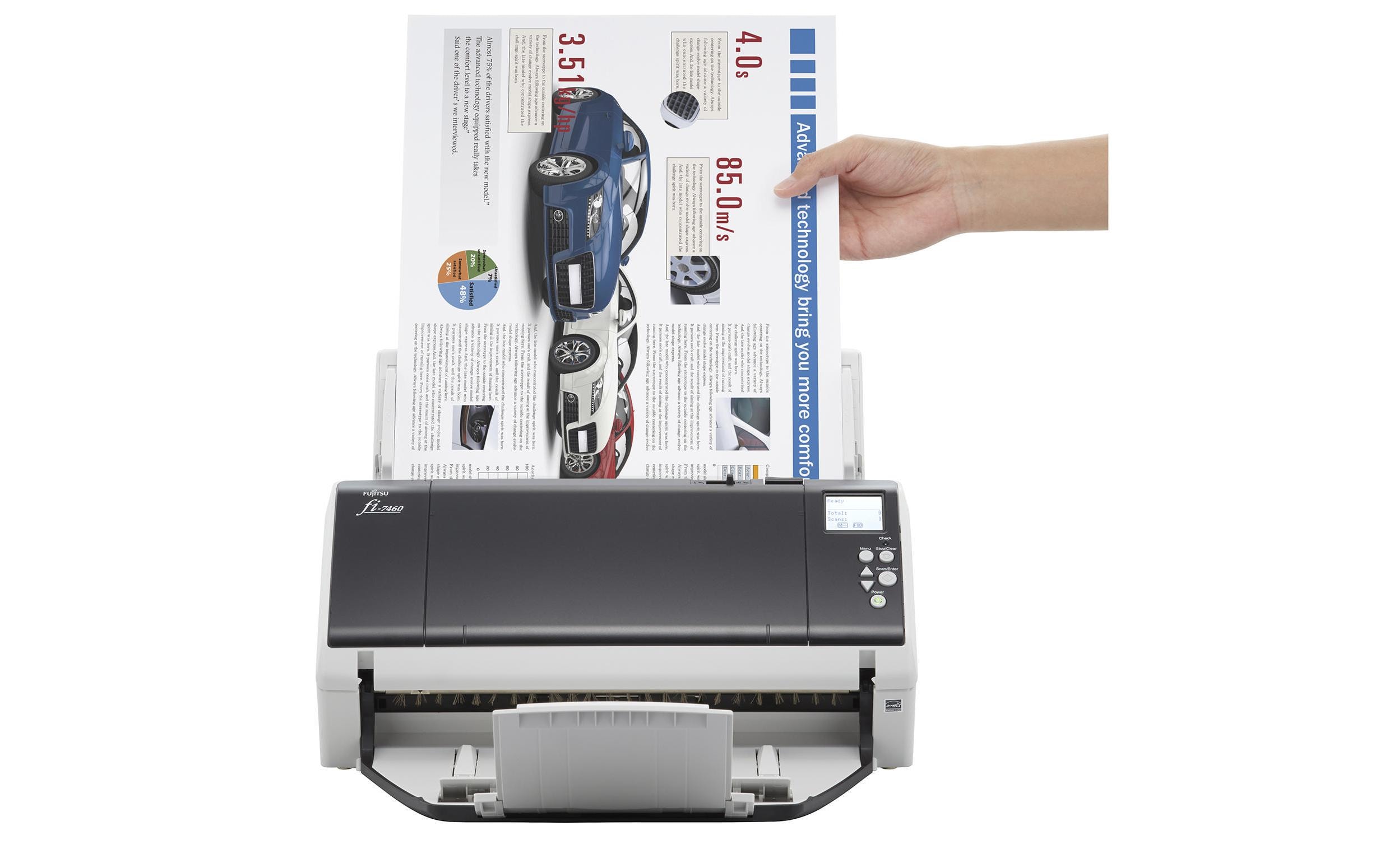 Ricoh fi-7460 - Dokumentenscanner - Dual CCD - Duplex - 304.8 x 431.8 mm - 600 dpi x 600 dpi - bis zu 60 Seiten/Min. (einfarbig) / bis zu 60 Seiten/Min. (Farbe) - automatischer Dokumenteneinzug (100 Blätter) - USB 3.0