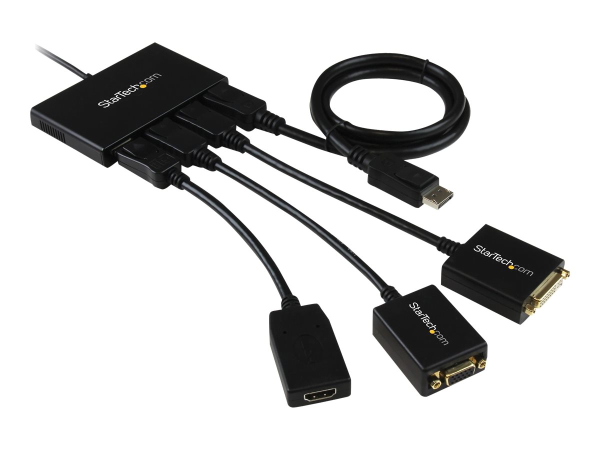 StarTech.com 4-Port Multi Monitor Adapter - DisplayPort 1.2 MST-Hub - 4x 1080p - DisplayPort Video-Splitter für erweiterte Desktop-Modi auf Windows-PCs - DP zu Quad DP-Monitoren (MSTDP124DP) - Video-Verteiler - 4 Anschlüsse