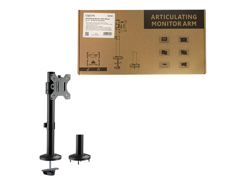 LogiLink Befestigungskit - Voll beweglich - für LCD-Display / Curved LCD-Display - Schwarz