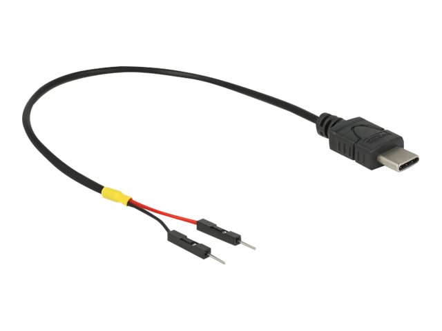 Delock - USB- / Stromkabel - 24 pin USB-C (M) zu 2-poliger USB-Header (M) getrennt - 20 cm - Schwarz