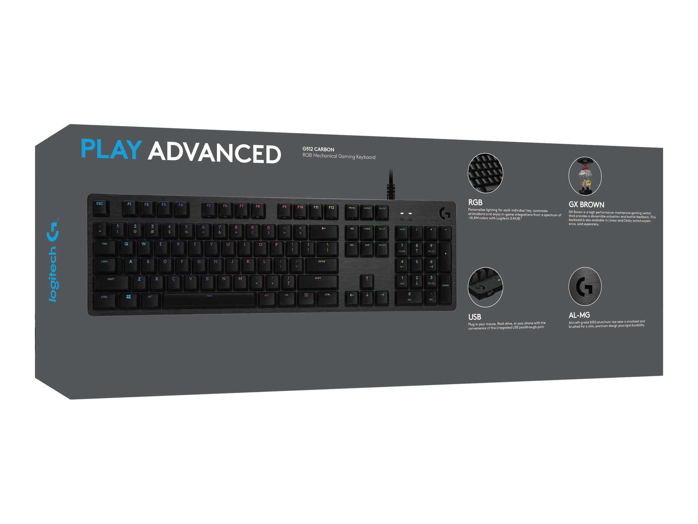 Logitech Gaming G512 - Tastatur - QWERTY - Italienisch - Kohle Eingabegerät