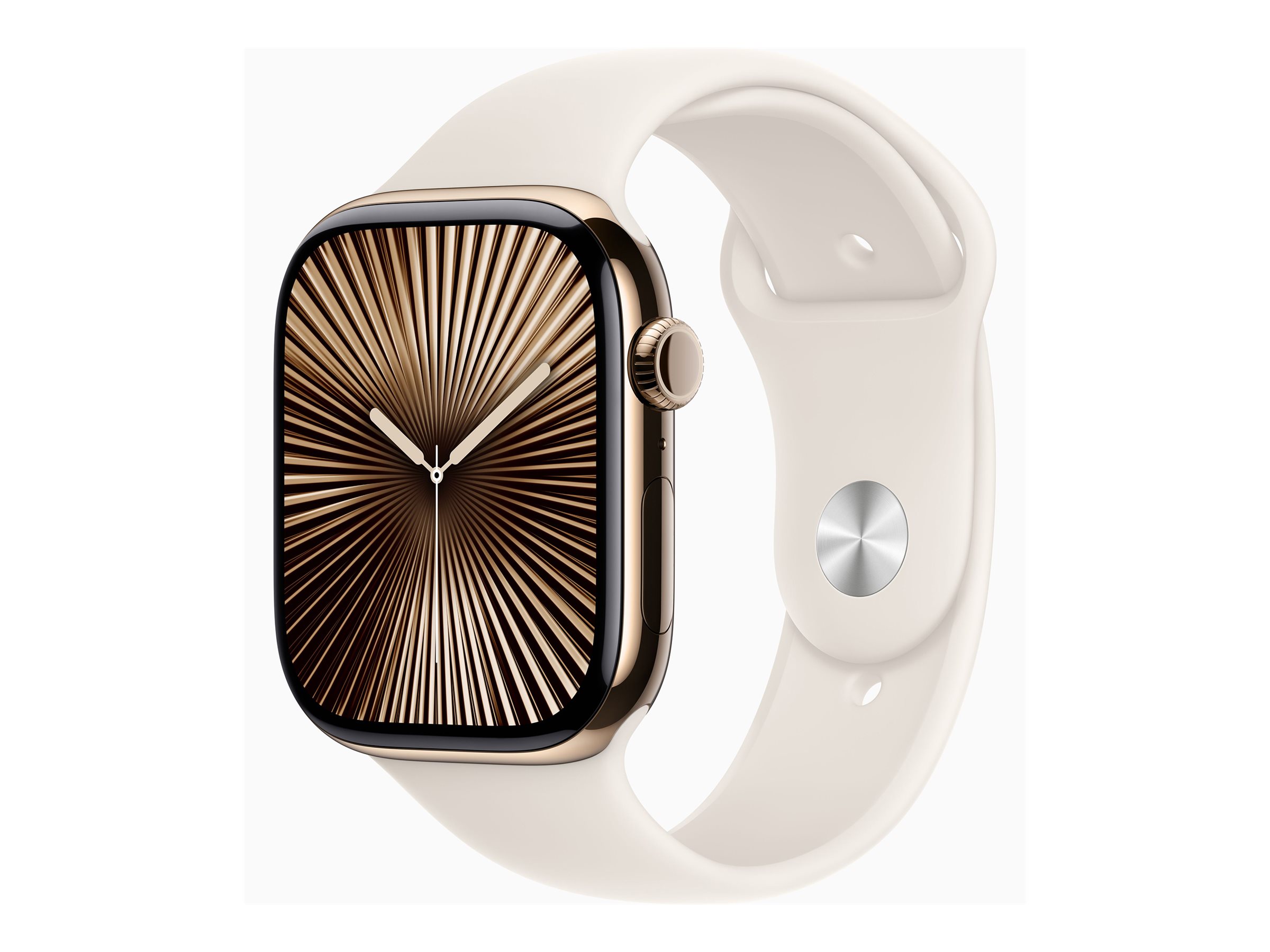 Apple Watch Series 10 GPS + Cellular 46mm Gold Titanium Case mit Starlight Sport Band - M/L (MWYY3QF/A)