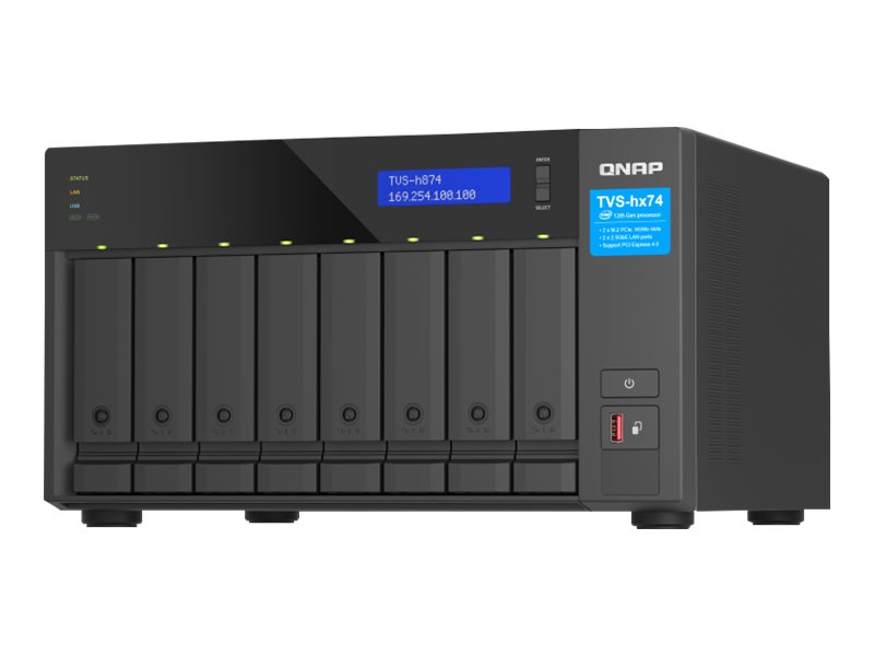 QNAP TVS-H874 - NAS-Server - 8 Schächte - SATA 6Gb/s - RAID 0, 5, 6, 10, 50, 60, RAID TP - RAM 32GB - iSCSI Support (TVS-H874-I5-32G)