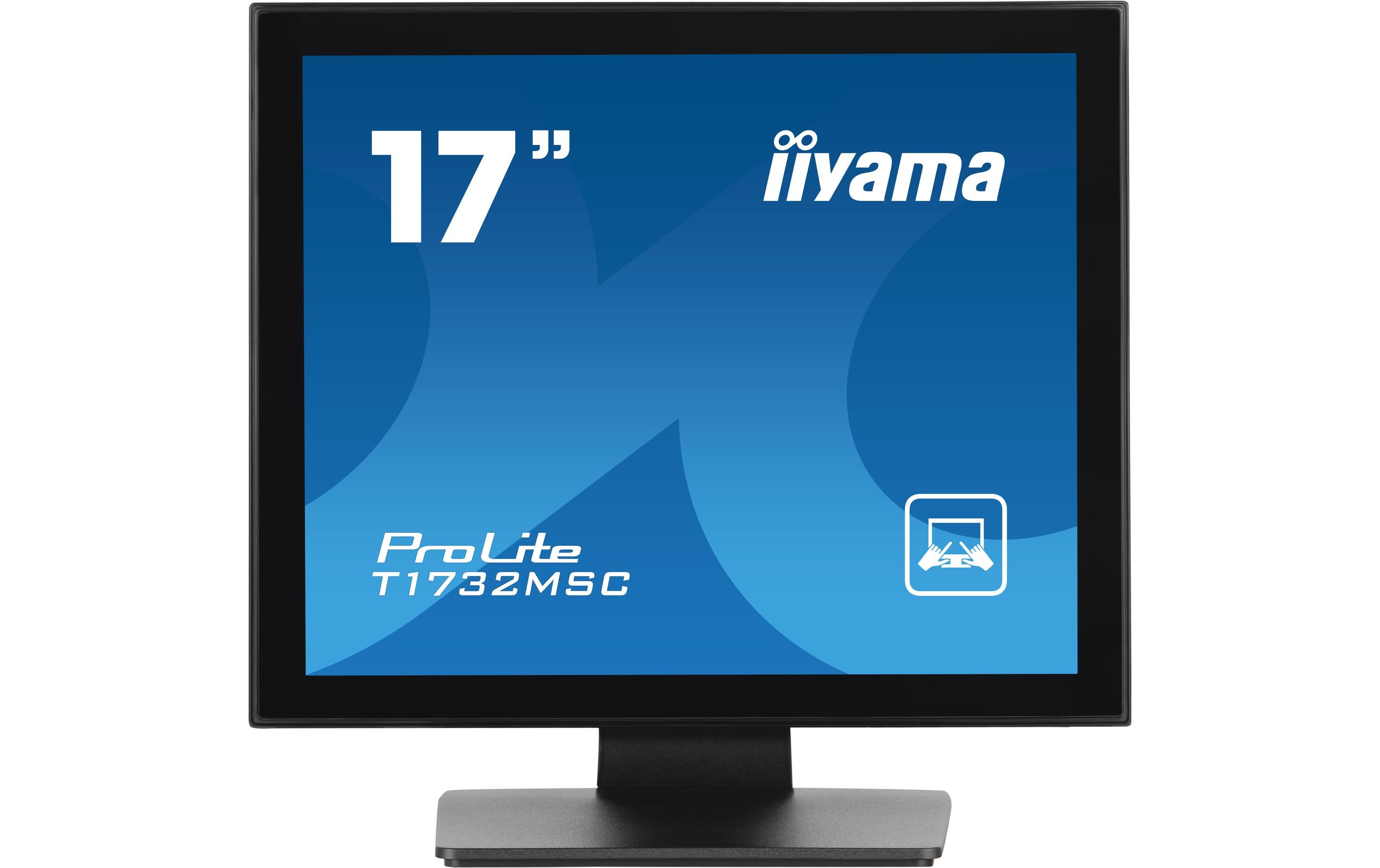 iiyama ProLite T1732MSC-B1S - LCD-Monitor - 43.2 cm (17") - Touchscreen - 1280 x 1024 - TN - 250 cd/m² - 1000:1 - 5 ms - HDMI, VGA, DisplayPort - Lautsprecher - Schwarz, Matte