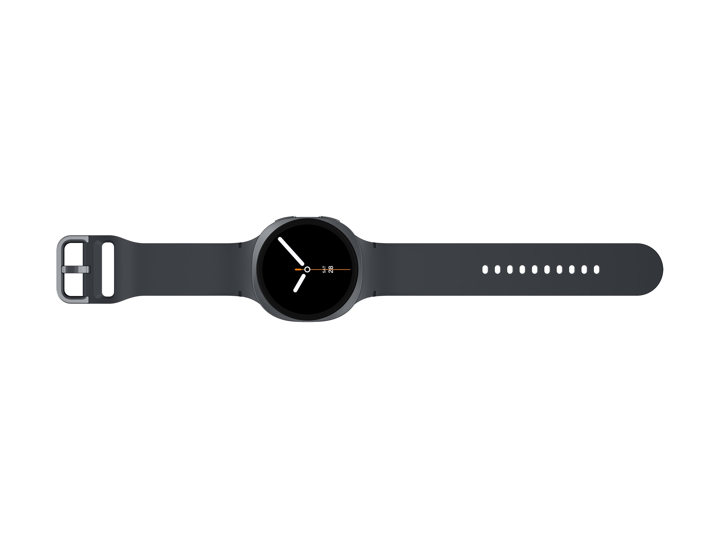 Samsung Galaxy Watch8 - 44 mm - Carbon-Schwarz - intelligente Uhr mit Sportband - Gummi - Graphit - Bandgröße: M/L - Anzeige 3.7 cm (1.47") (SM-L330NDAADBT)