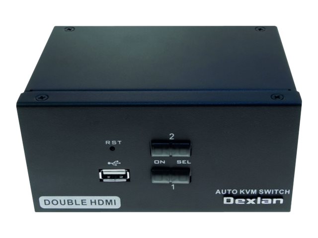 deXlan double HDMI - KVM-Switch - 2 x KVM port(s) - 1 lokaler Benutzer - Desktop