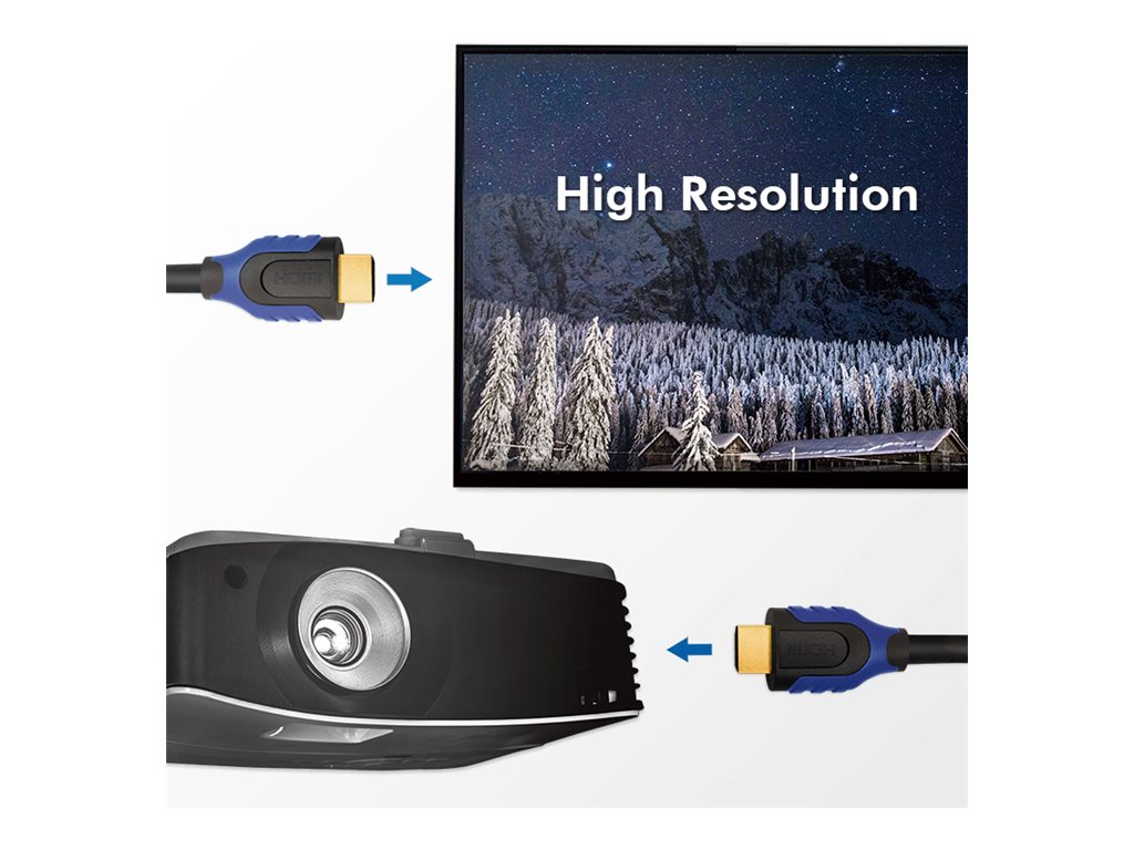 LogiLink High Speed with Ethernet - HDMI-Kabel mit Ethernet - HDMI männlich zu HDMI männlich - 7.5 m - Schwarz - 4K Unterstützung