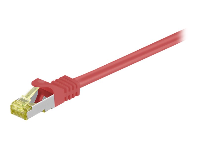 goobay - Patch-Kabel - RJ-45 (M) zu RJ-45 (M) - 3 m - SFTP, PiMF - CAT 7 - halogenfrei, geformt - Rot