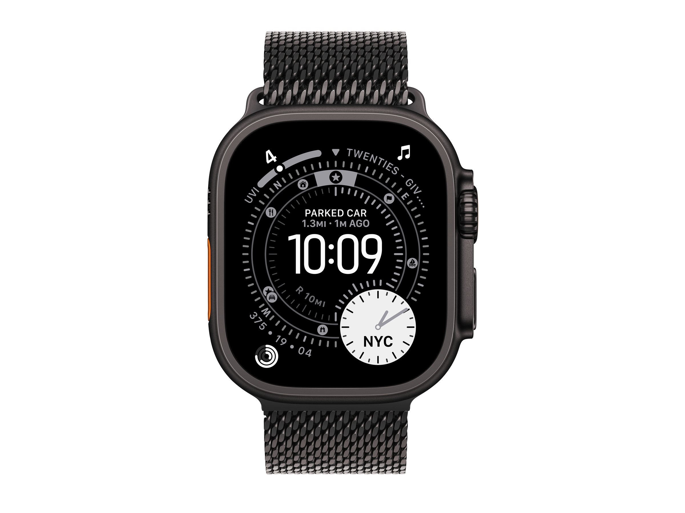 Apple Watch Ultra 3 GPS + Cellular 49mm Black Titanium Case with Black Titanium Milanese Loop - Medium
