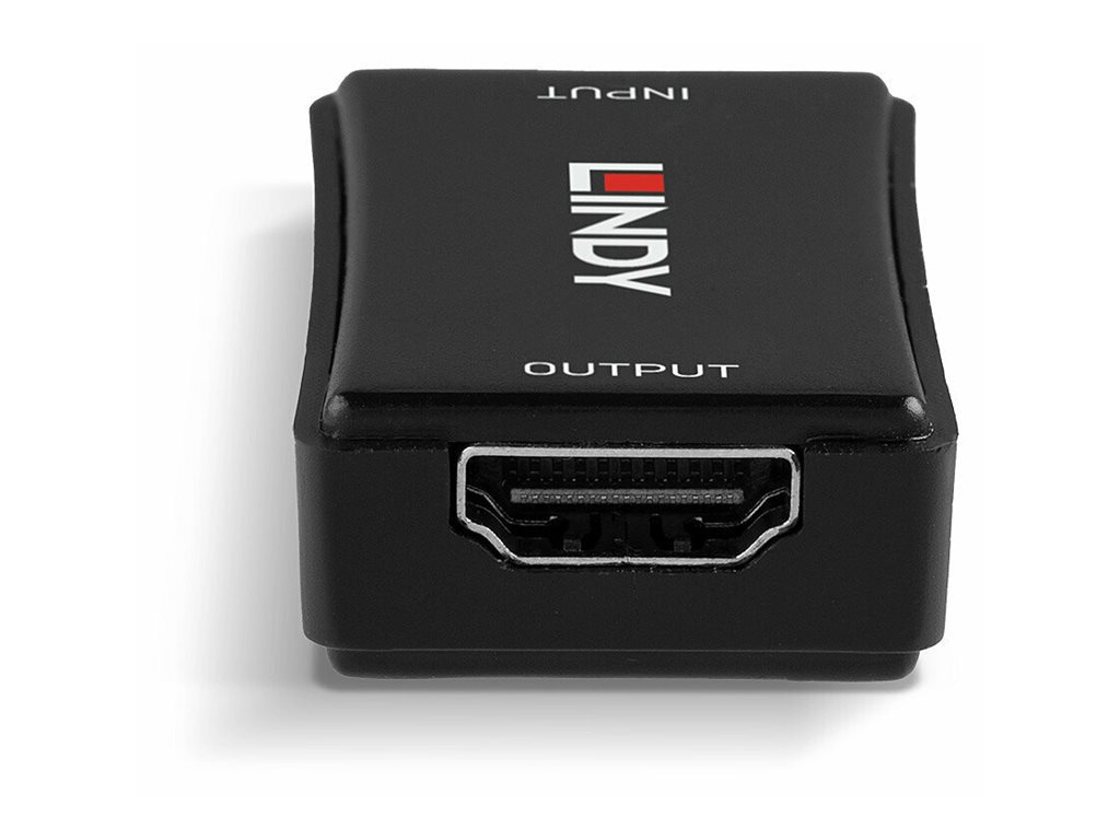 LINDY HDMI 2.0 18G UHD/HDR Repeater/Extender - Erweiterung für Video/Audio - HDMI - 19-poliger HDMI Typ A / 19-poliger HDMI Typ A - bis zu 40 m