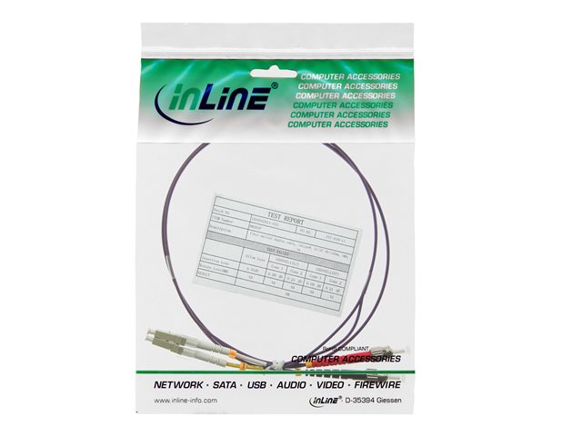 InLine - Patch-Kabel - LC Multi-Mode (M) zu ST multi-mode (M) - 2 m - Glasfaser - 50/125 Mikrometer - OM4 - halogenfrei - lila