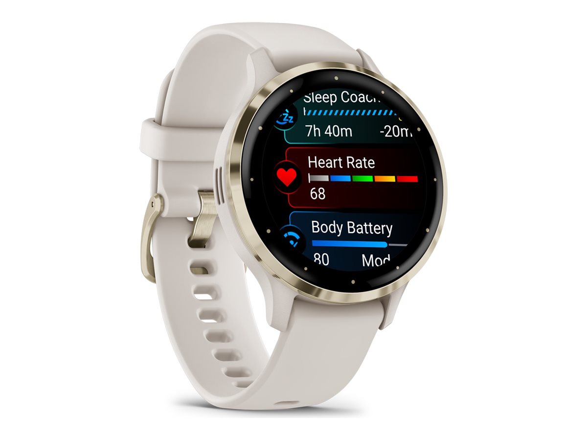 Garmin Venu 3S - Ivory - intelligente Uhr mit Band - 8 GB