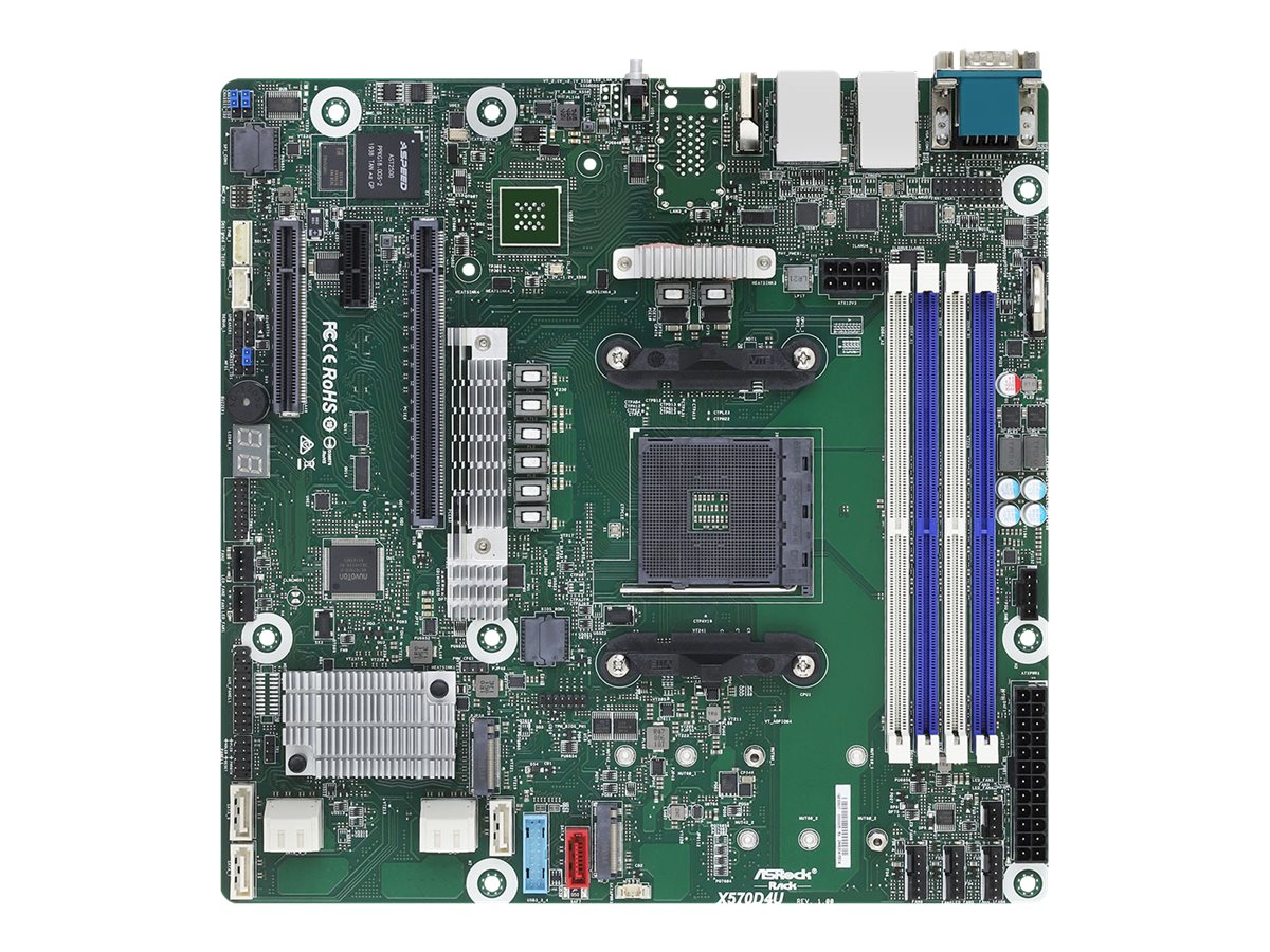 ASRock Rack X570D4U - Motherboard - micro ATX - Socket AM4 - AMD X570