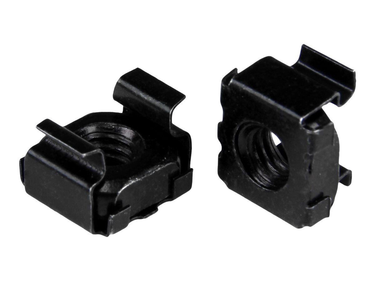 StarTech.com M6 Käfigmuttern - 100er Pack - Schwarz - M6 Muttern für Server Racks und Serverschränke - Käfigmuttern
