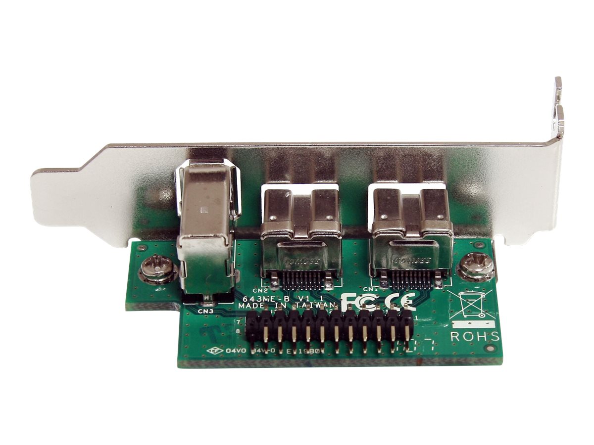 StarTech.com 3 Port 2b 1a 1394 Mini PCI Express FireWire-Kartenadapter - FireWire-Adapter - PCIe Mini Card - 2 Anschlüsse