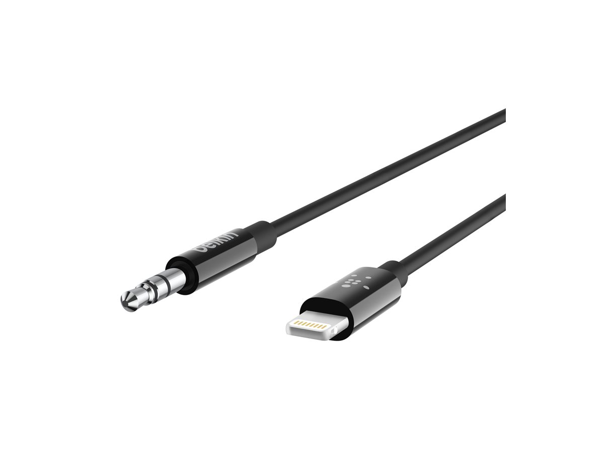 Belkin - Kabel Lightning auf Kopfhöreranschluss - Lightning männlich zu mini-phone stereo 3.5 mm männlich - 91.4 cm - Schwarz