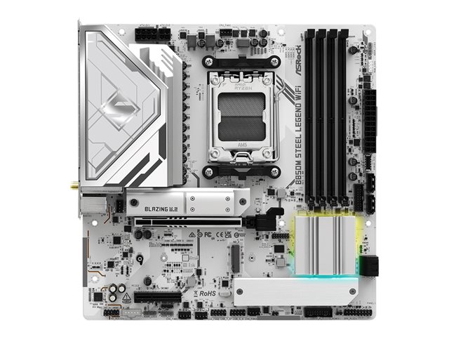 ASROCK B850M Steel Legend Wifi Mainboard, Sockel AM5, AMD B850, Micro-ATX, DDR5