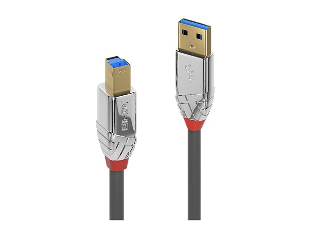 Lindy CROMO - USB-Kabel - USB Typ A (M) zu USB Type B (M) - USB 3.1 - 2 m - rund - Grau
