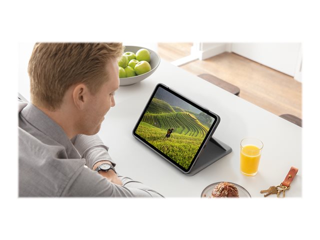 Logitech Folio Touch - Tastatur und Foliohülle - mit Trackpad - QWERTY - GB - Oxford Gray Eingabegerät