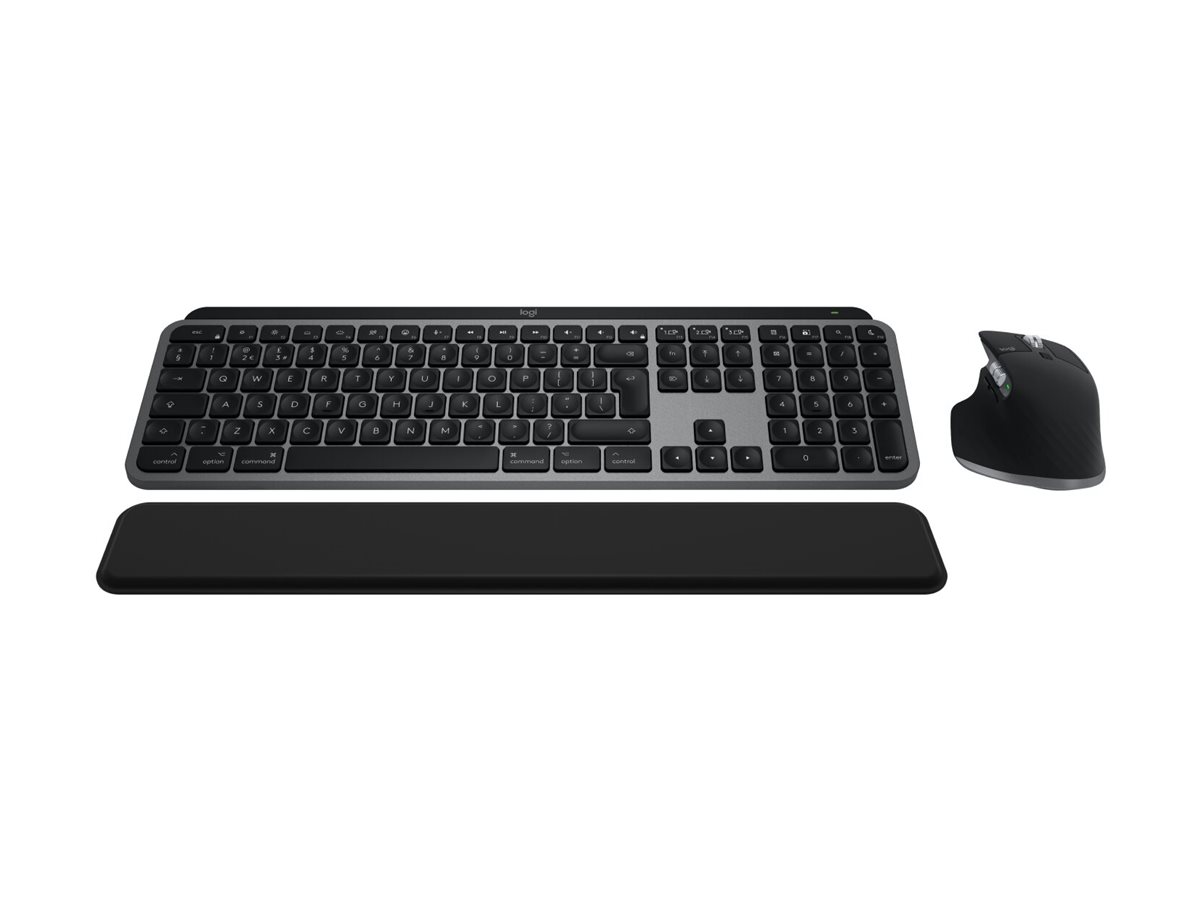 Logitech Master Series MX Keys S Combo for Mac - Tastatur-und-Maus-Set full size - QWERTZ - Deutsch - Space-grau Eingabegerät