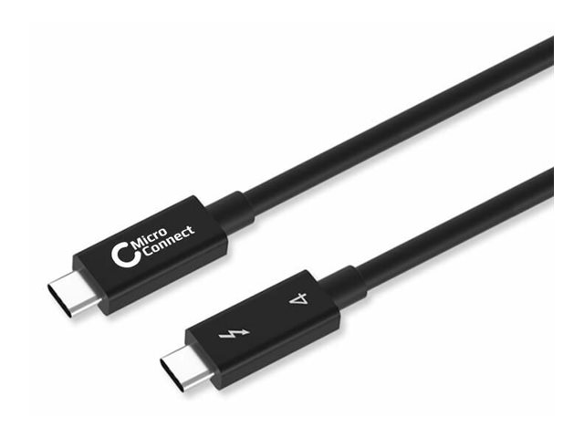 MicroConnect - Thunderbolt-Kabel - 24 pin USB-C (M) zu 24 pin USB-C (M) - USB 3.1 Gen 2 / Thunderbolt 4 - 1.5 m - USB-Stromversorgung (100 W), Support von 8K 60 Hz - Schwarz